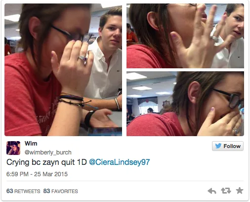 Teens Are Posting Videos And Pictures Of Themselves Crying Over Zayn Malik Leaving One Direction