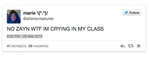 Teens Are Posting Videos And Pictures Of Themselves Crying Over Zayn Malik Leaving One Direction