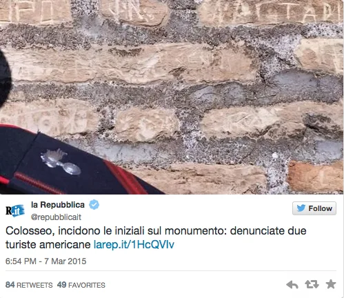 U.S. Tourists Arrested For Carving Their Names Into Rome s Colosseum And Taking A Selfie BuzzFeed News