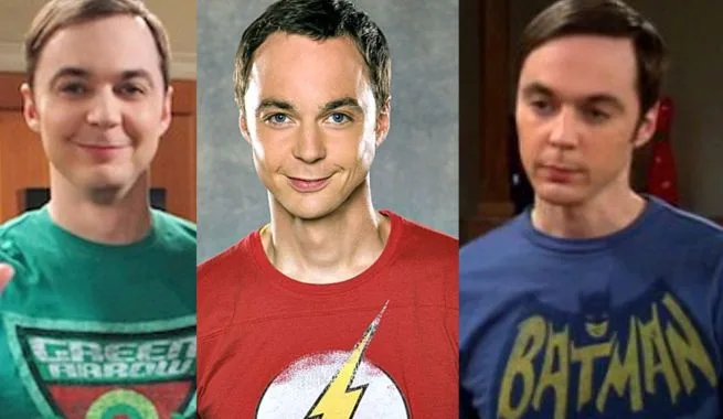 Ο Jim Parsons ως Sheldon Cooper σε τρία διαφορετικά στιγμιότυπα.