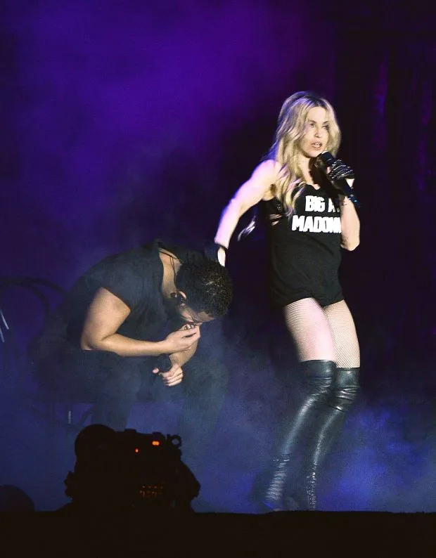 Madonna kisses Drake on his lips while performing together at Coachella in Indio, CA.