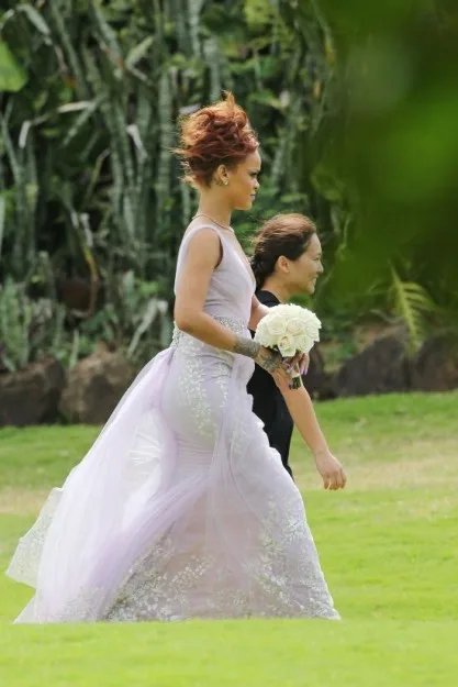 Rihanna looks breathtaking at her assistant's wedding in Honolulu, HI