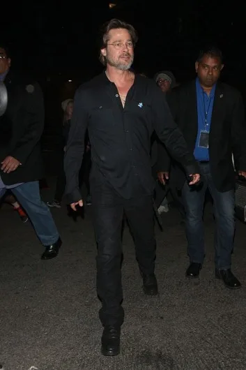 EXCLUSIVE: Brad Pitt Goes to The Pantages Theatre With a Bruised Face