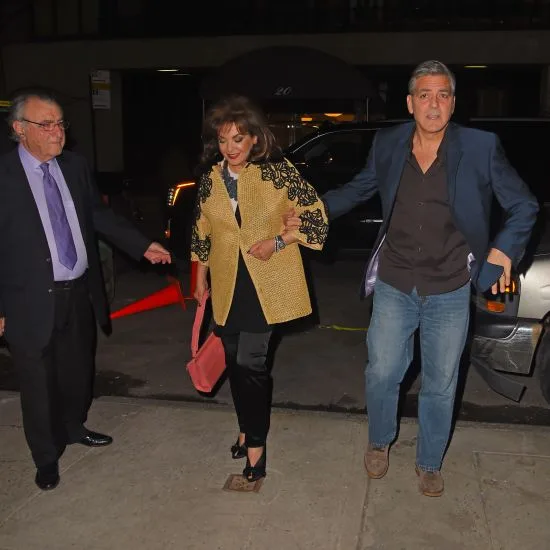 George Clooney joins his in-laws and wife Amal for dinner