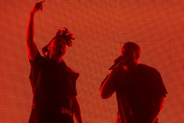 Ο Kanye West και ο The Weeknd στη σκηνή του Coachella