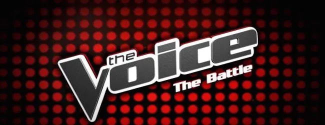 Το λογότυπο της εκπομπής The Voice με την ένδειξη The Battle σε κόκκινο φόντο.