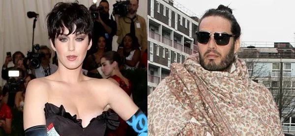 Η Katy Perry και ο Russel Brand σε κολάζ φωτογραφιών.