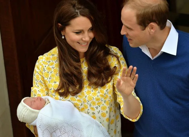 The Duke and Duchess of Cambridge leave the Lindo Wing with the Princess of Cambridge