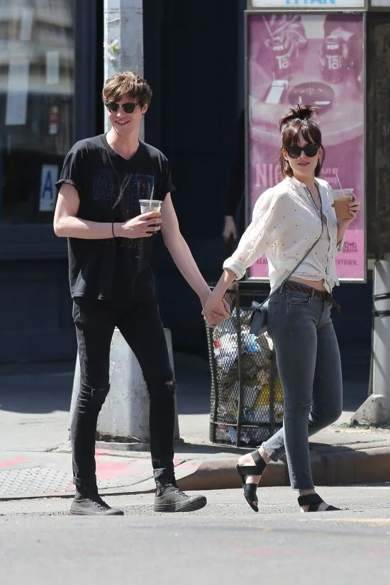 Dakota Johnson and Matthew Hitt hold hands after lunch at Cafe Cluny