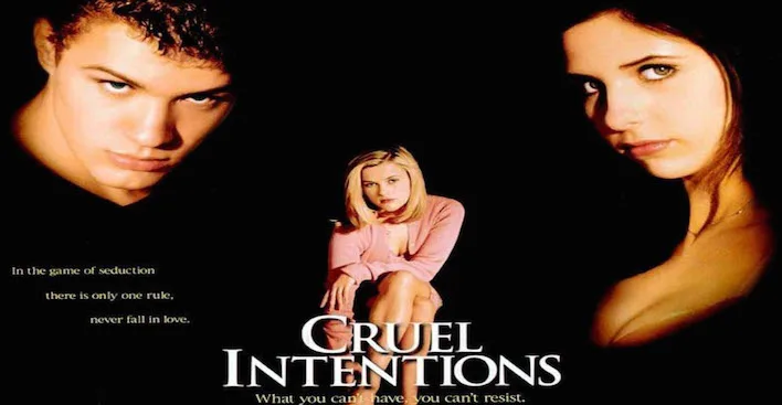 Αφίσα της ταινίας Cruel Intentions με τους Ryan Phillippe, Reese Witherspoon και Sarah Michelle Gellar.