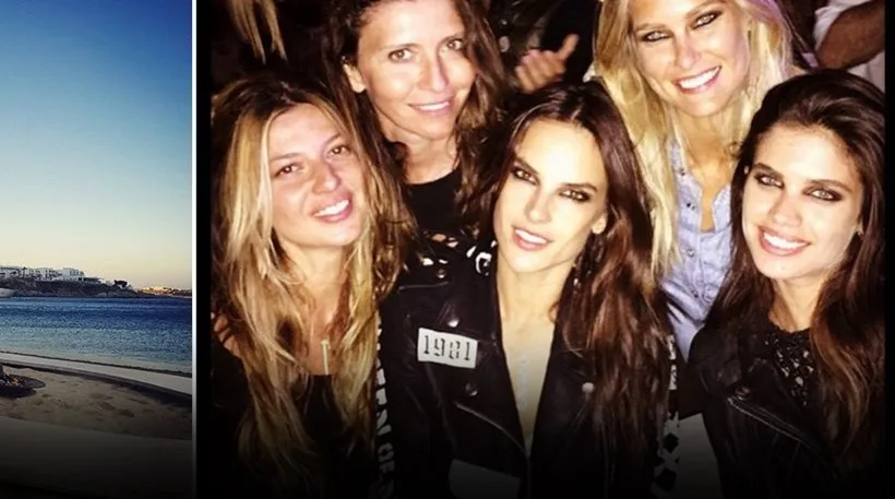 Η Alessandra Ambrosio, η Bar Refaeli και η Sara Sampaio σε νυχτερινή έξοδο στη Μύκονο.