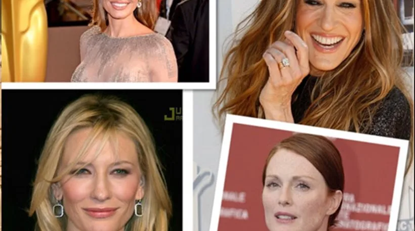 Κολάζ με τις Angelina Jolie, Sarah Jessica Parker, Cate Blanchett και Julianne Moore.