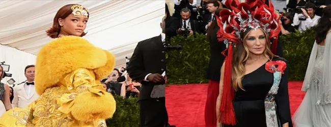 Η Rihanna και η Sarah Jessica Parker στο κόκκινο χαλί του MET Gala.