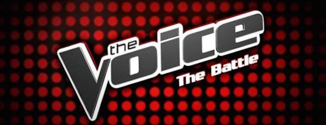 Το λογότυπο της εκπομπής The Voice με την ένδειξη The Battle σε κόκκινο φόντο.