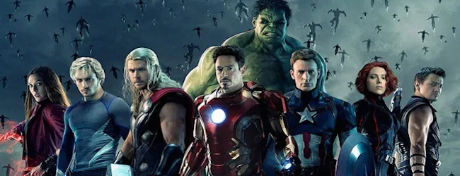 Οι πρωταγωνιστές της ταινίας Avengers: Age of Ultron σε ομαδική πόζα.