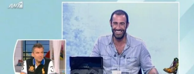 Ο Αντώνης Κανάκης και ο Γιώργος Λιάγκας σε τηλεοπτικά πλάνα του ΑΝΤ1.