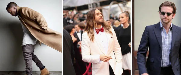 Οι Kanye West, Jared Leto και Bradley Cooper σε κολλάζ φωτογραφιών.