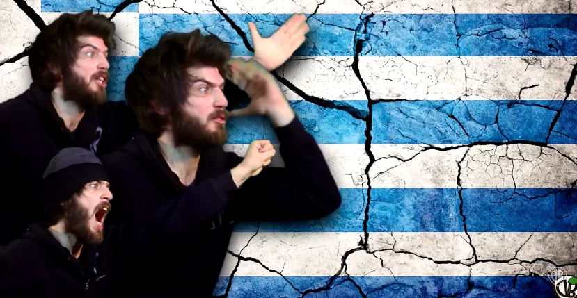 Οι DourvasBros σε τριπλή εμφάνιση μπροστά από την ελληνική σημαία.
