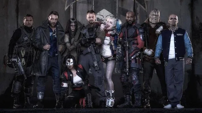 Η ομάδα της ταινίας Suicide Squad με τους Margot Robbie και Cara Delevingne.