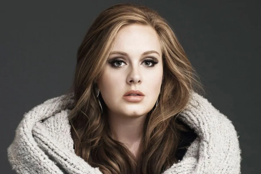 Πορτρέτο της Adele με πλεκτή ζακέτα