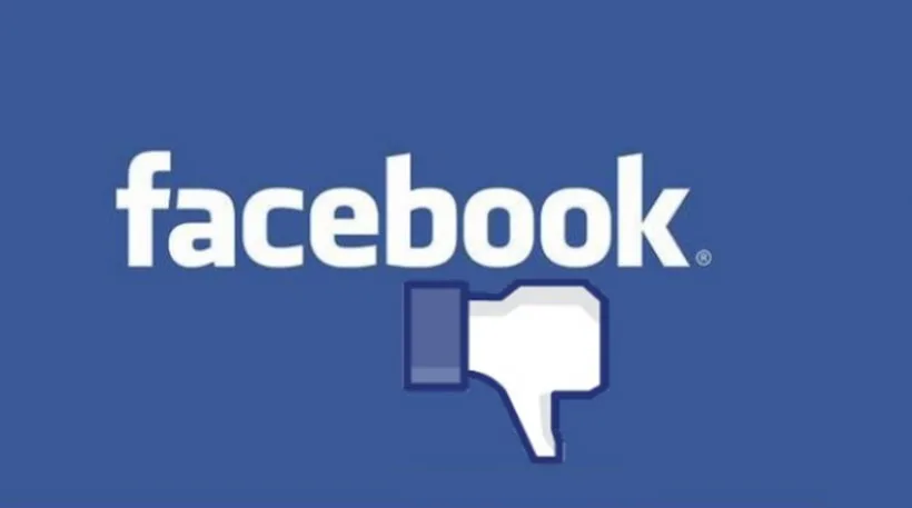 Το λογότυπο του Facebook με ένα εικονίδιο dislike.
