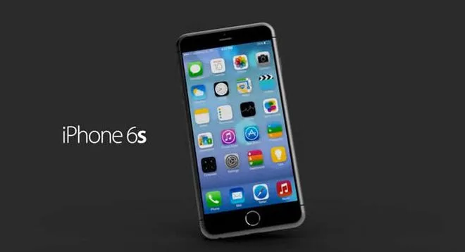 Το iPhone 6s σε γκρι χρώμα με αναμμένη την οθόνη σε μαύρο φόντο.