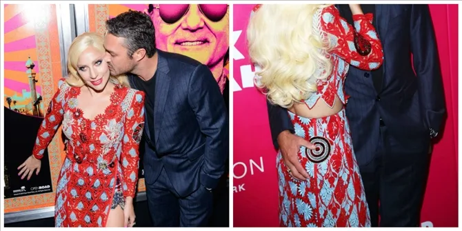 Η Lady Gaga και ο Τέιλορ Κίνεϊ σε κοινή τους εμφάνιση στο κόκκινο χαλί.