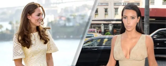 Η Kate Middleton και η Kim Kardashian σε κολλάζ φωτογραφιών