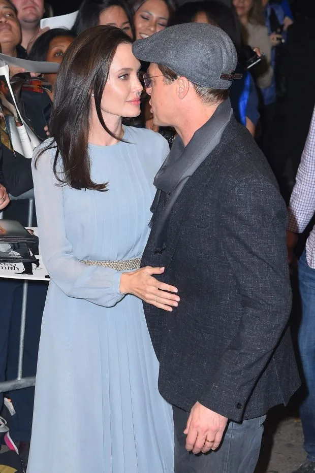 Angelina Jolie and Brad Pitt arrive to the screening of their movie "By the sea" at the "Directors Guild of America" theatre in Midtown, NYCPictured: Angelina Jolie and Brad Pitt Ref: SPL1165574 031115 Picture by: Splash News
