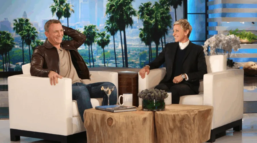 Ο Daniel Craig και η Ellen DeGeneres στο πλατό της εκπομπής της.