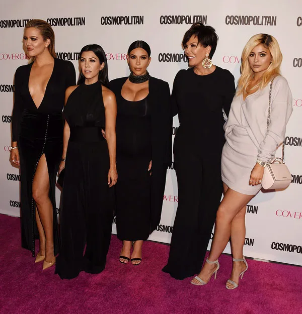 NO JUST JARED USAGE Cosmopolitan Magazine's 50th Birthday Celebration - Arrivals Pictured: Khloe Kardashian; Kourtney Kardashian; Kim Kardashian; Kris Jenn Ref: SPL1150920 131015 Picture by: Splash News Splash News and Pictures Los Angeles: 310-821-2666 New York: 212-619-2666 London: 870-934-2666 photodesk@splashnews.com