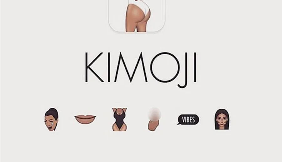 Λογότυπο Kimoji με εικονίδια emoji εμπνευσμένα από την Kim Kardashian.