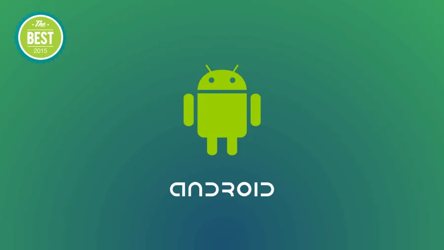 Το λογότυπο του Android με το πράσινο ρομπότ και σήμα Best of 2015.