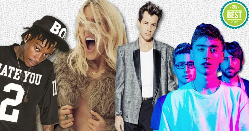 Κολάζ με τους Ellie Goulding, Mark Ronson, Years & Years και Wiz Khalifa για τις επιτυχίες του 2015.