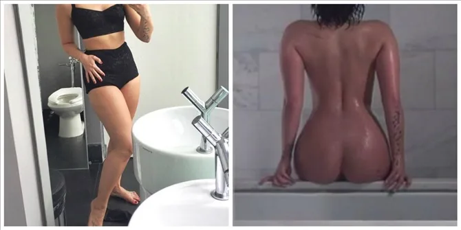 Η Demi Lovato ποζάρει με εσώρουχα και στο μπάνιο χωρίς ρετούς.