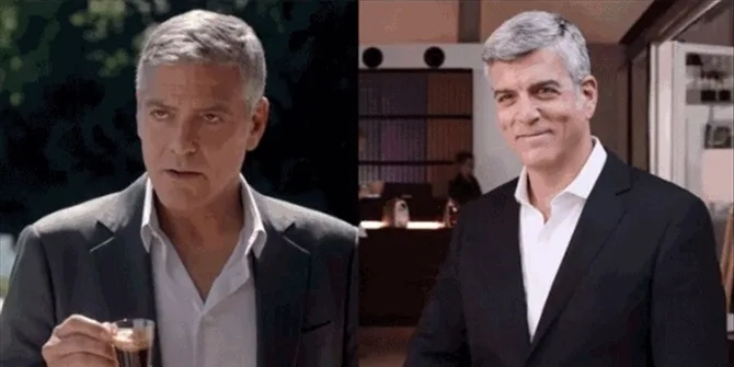 Ο George Clooney και ο σωσίας του σε σύγκριση.