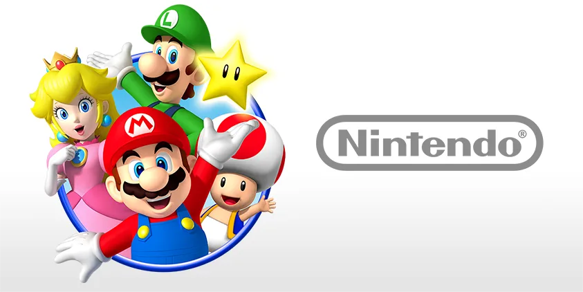 Χαρακτήρες της Nintendo και το λογότυπο της εταιρείας.