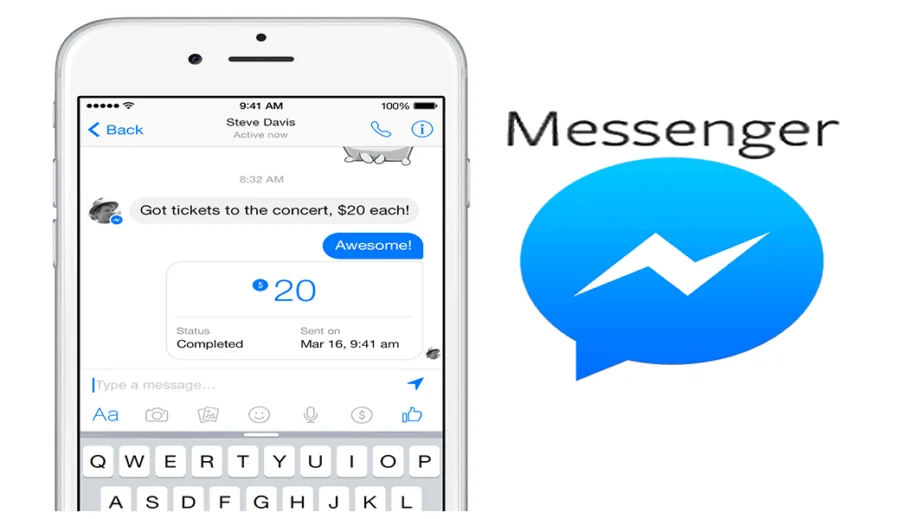 Εφαρμογή Facebook Messenger σε οθόνη κινητού τηλεφώνου.