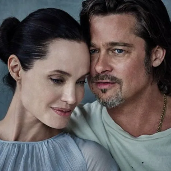 Η Angelina Jolie και ο Brad Pitt σε κοντινό πλάνο