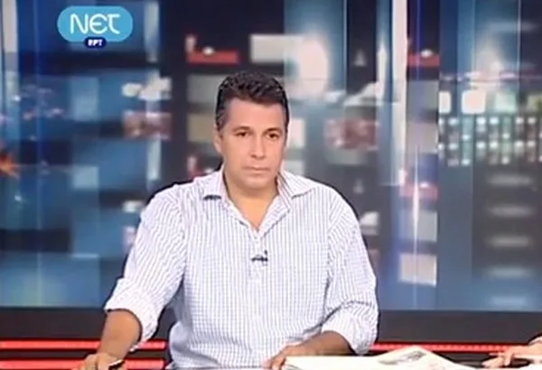 Ο Νίκος Αγγελίδης σε τηλεοπτικό στούντιο ειδήσεων