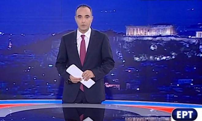 Ο Πάνος Χαρίτος στο στούντιο της ΕΡΤ1.