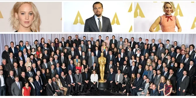 Ο Leonardo DiCaprio και άλλοι υποψήφιοι των Όσκαρ 2016 στο ετήσιο δείπνο της Ακαδημίας.