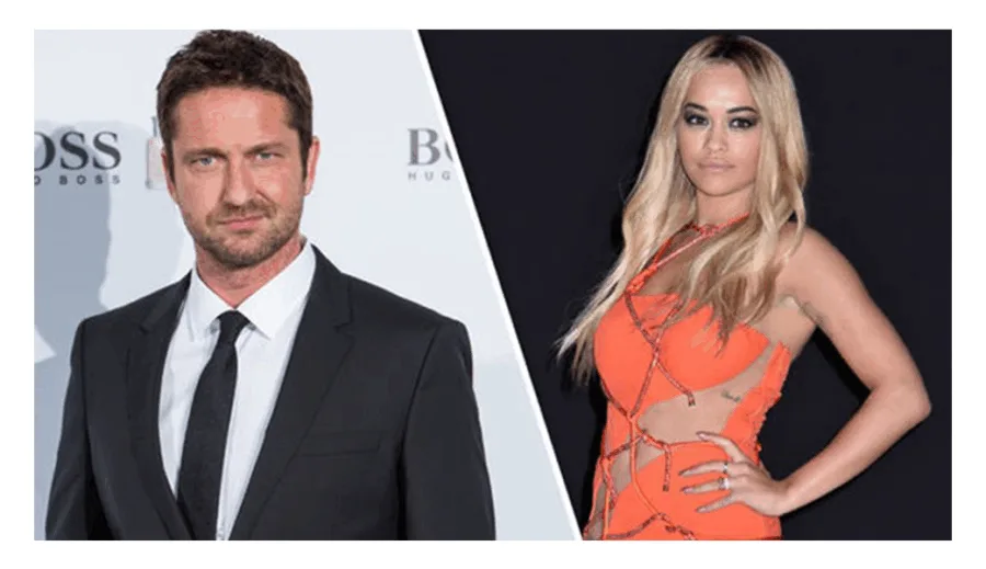 Ο Gerard Butler και η Rita Ora σε κολλάζ φωτογραφιών.