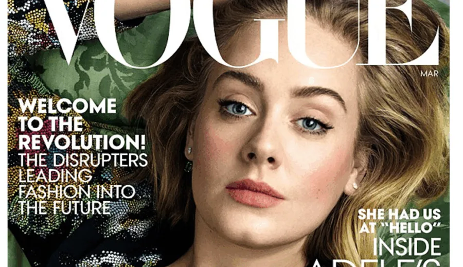 Η Adele στο εξώφυλλο του περιοδικού Vogue.