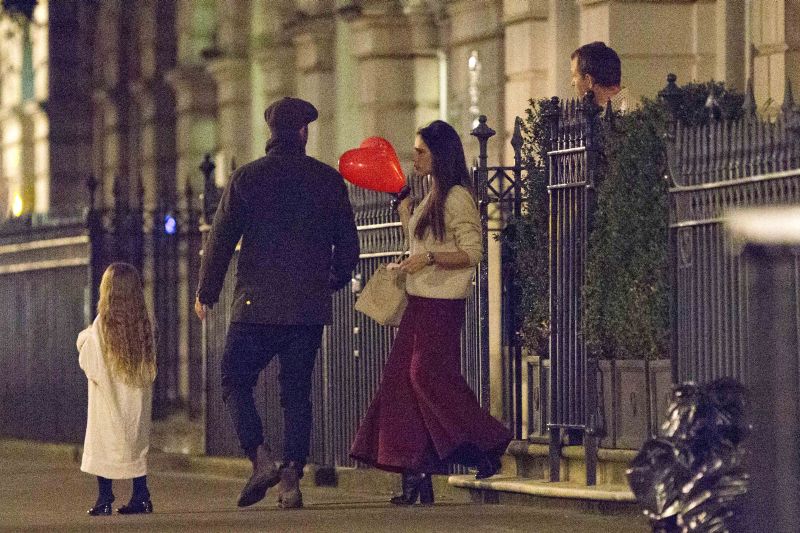 EXCLUSIVE: ***NO WEB UNTIL 8pm GMT February 7th 2016*** David and Victoria Beckham take daughter Harper for a playdate around Guy Ritchie and Jacqui Ainsley's home in Central London. Harper arrived with her face painted while Victoria looked ever fashiona