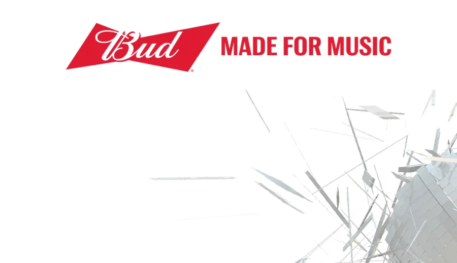 Λογότυπο Bud Made for Music με γραφικά θραυσμάτων