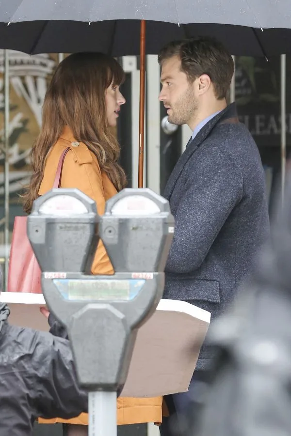 Jamie Dornan and Dakota Johnson are back in Vancouver to begin production on 'Fifty Shades Darker' the sequel to last year's $500M+ hit to 'Fifty Shades of Grey.' Now sporting some bad boy scruff, Jamie Dornan waits for Dakota Johnson outside of 'Seattle
