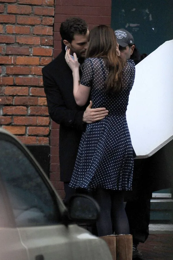 Dakota Johnson rushes into the arms of Jamie Dornan on set of Fifty Shades Darker in Vancouver!