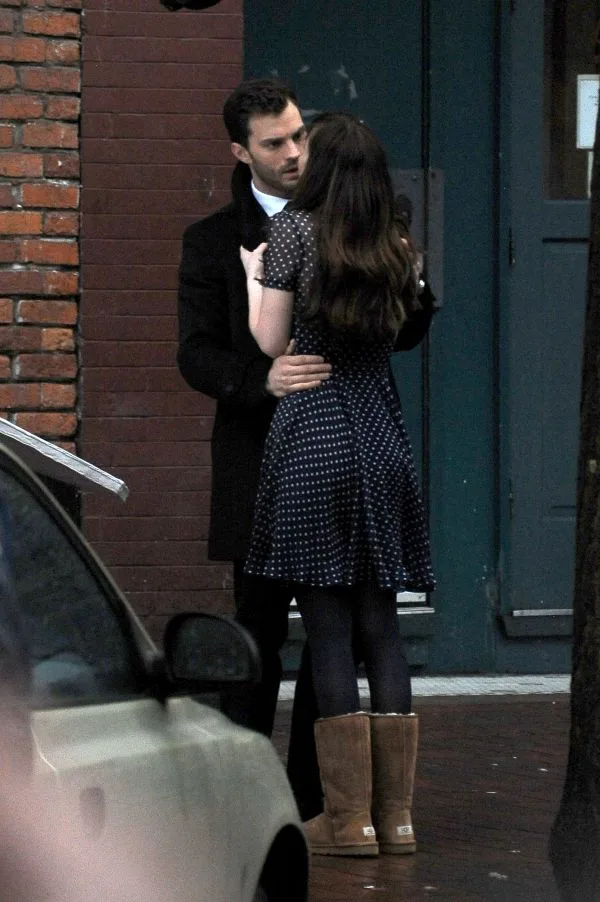 Dakota Johnson rushes into the arms of Jamie Dornan on set of Fifty Shades Darker in Vancouver!