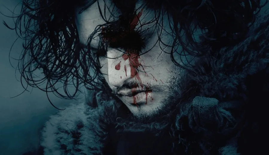 Ο Jon Snow από το Game of Thrones με αίμα στο πρόσωπο.